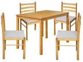 Stôl + 4 stoličky FARO lak javor