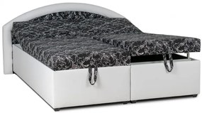 Polohovacie letisko Kamila, 200x180, bielo-čierna (k1 / č.19 / matrace A do 90 kg)