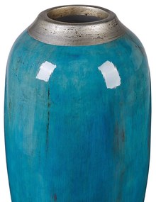Terakota Dekoratívna váza 42 Modrá Strieborná MILETUS Beliani