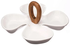 Porcelánová delená miska biela