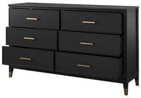 Čierna komoda CosmoLiving by Cosmopolitan Westerleigh, 144 x 85 cm