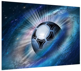 Obraz futbalovej lopty vo vesmíre (70x50 cm)
