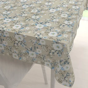 Biante Bavlnený obdĺžnikový obrus Sandra SA-552 Modré popínavé kvety na béžovom 60x100 cm