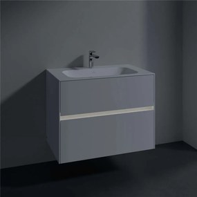 VILLEROY &amp; BOCH Collaro závesná skrinka pod umývadlo, 2 zásuvky, s LED osvetlením, 796 x 498 x 603 mm, Glossy White, C138B0DH