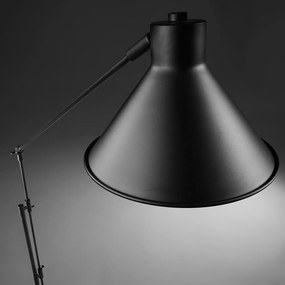 Čierna stojacia lampa s kovovým tienidlom (výška 220 cm) Dione – Kave Home