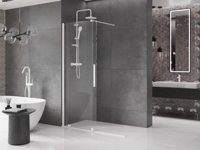 Mexen Velar, posuvné dvere do otvoru typ Walk-In 150 cm, 8mm číre sklo, biela, 871-150-000-03-20