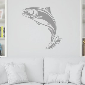 Veselá Stena Samolepka Pstruh Farba: šedá, Veľkosť: 100 x 106 cm