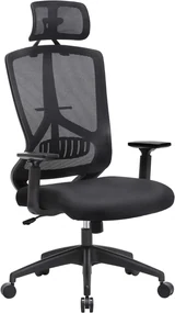 Kancelárska stolička, ergonomická, 120-133x70cm, čierna