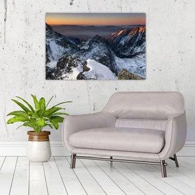 Obraz - Východ slnka v horách (90x60 cm)