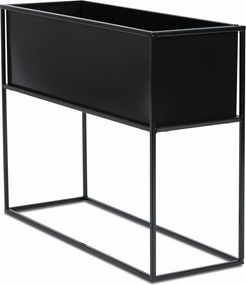 KOVOVÝ KVETINÁČ SO STOJANOM RECT 50X24X64 CM ČIERNA
