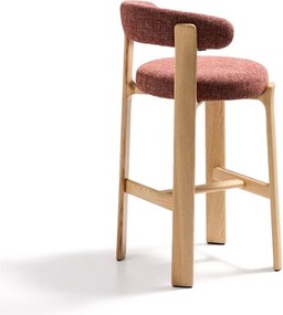 Barová stolička z jaseňového dreva v terakotovej farbe/v svetlo prírodnej farbe (výška sedadla 75 cm) Granite – Kave Home