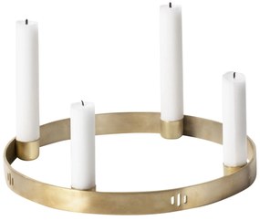 Ferm Living Mosadzný adventný svietnik Circle Brass