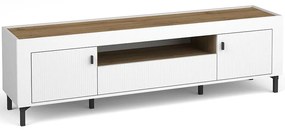 TV Stolík Mossa M08 2D1S dub whisky/biely mat