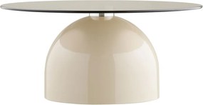 Béžový okrúhly konferenčný stolík so sklenenou doskou ø 70 cm Ravello – House Nordic
