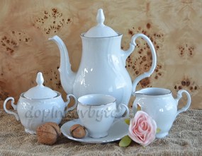 Thun kávová súprava Bernadotte damašek pre 6 osôb  17-dielná