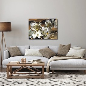 Obraz - Kvety orchideí na mramorovom pozadí (70x50 cm)