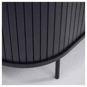 Čierny TV stolík v dekore duba 56x180 cm Nola – Unique Furniture