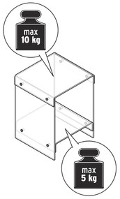 Odkladací stolík z akrylového skla