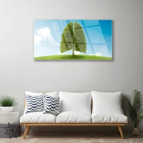 Skleneny obraz Tráva strom pľúca príroda 125x50 cm