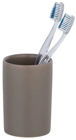 Hnedý keramický pohárik na zubné kefky Wenko Polaris