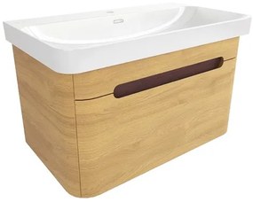 Kúpeľňová skrinka s umývadlom SAT Fusion 77,5x43x45 cm dub medový mat SATFUSION80DMU, 1 ks