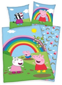 HERDING Obliečky Peppa Pig dúha Bavlna, 140/200, 70/90 cm