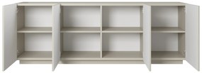 Komoda Asha 200 cm s ryhovaným čelom - kašmír