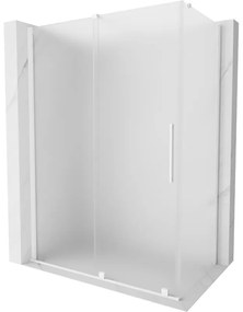 Mexen Velar, sprchový kút s posuvnými dverami 140 x 70 cm, 8mm sklo námraza, biela matná, 871-140-070-31-20