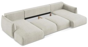 Béžová rozkladacia rohová pohovka (do tvaru "U") Leila – Makamii