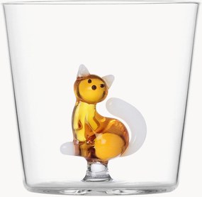 Ručne vyrobený pohár z borosilikátového skla Tabby Cat