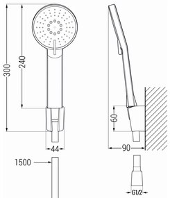 Mexen Royo vaňová sada R40, zlatá - 72213R40-50