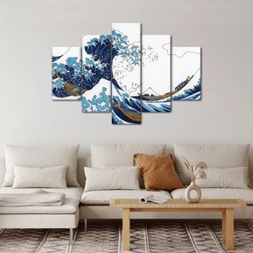 Obraz - Japonská kresba, vlny (150x105 cm)