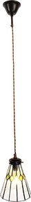 Závesná Tiffany lampa žlté detaily Yello - Ø 15*115 cm E14/max 1*25W