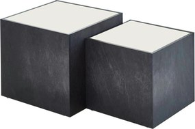 XXXLutz KONFERENČNÝ STOLÍK, biela, bridlicová, kompozitné drevo, 50-43/50-43/40-35 cm MID.YOU - Stolíky do obývačky - 001067012201