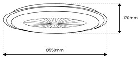 LED Stmievateľné stropné svietidlo s ventilátorom ARIA LED/38W/230V čierna/biela +DO