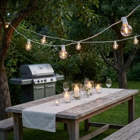 Brilagi - LED vonkajšia dekoratívna GIRLANDA 10xE12 8 m biela IP44 teplá biela