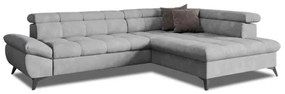 Rozkladacia rohová sedacia súprava do L MARANO pravá sivá