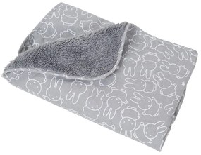 Sivá detská deka z mikroplyšu 80x80 cm Miffy – Roba