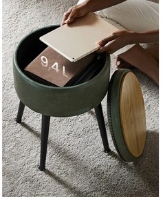 Kožený taburet CORE zelený