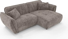 Taupe ženilková rohová pohovka (pravý roh/s leňoškou) Nelia – Ropez