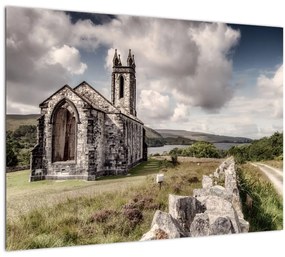 Sklenený obraz - Írsky kostol (70x50 cm)