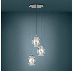 Eglo 39565 - Luster na lanku ESTANYS 3xE27/60W/230V dymová