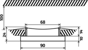 BERGE Podhľadové bodové svietidlo BRG71000 výklopné - sklo - štvorec - zrkadlo