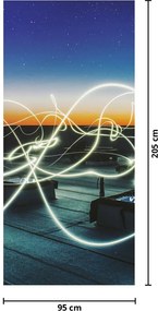 Fototapeta na dvere - Pohľad na oblohu zo strechy (95x205cm)