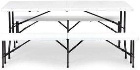 Bestent Cateringová súprava stôl + 2 lavičky 180cm White