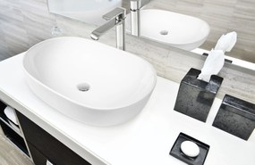 Invena Teja, umývadlo na dosku 600x420x145 mm, biela lesklá, INV-CE-09-001-C