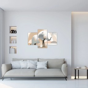 Obraz - Slon v pastelových farbách (90x60 cm)