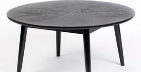 Čierny okrúhly konferenčný stolík v dekore duba ø 80 cm Fabio – White Label