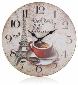 Nástenné hodiny Cafe Paris, pr. 34 cm