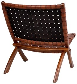 Skladacia stolička z teakového dreva a kože House Nordic Montana